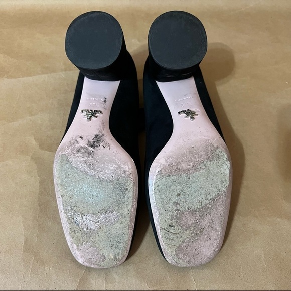 Prada | Suede 65mm Round Block Heel Pumps Square Toe Classic Size 7.5 (EU 37.5) - Picture 13 of 15
